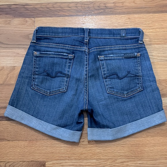 7 for all mankind - denim shorts with rolled up cuff - sz23 - Picture 2 of 3